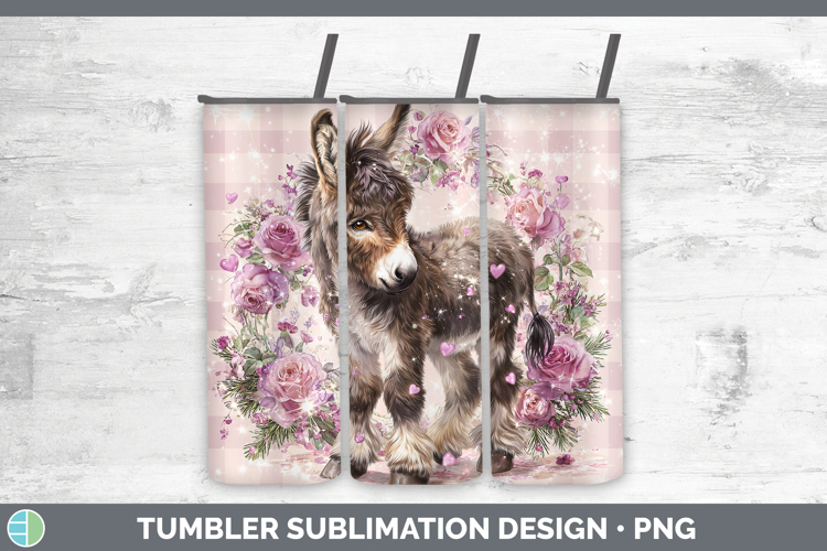 Donkey Farm Checker Valentine Tumbler Sublimation Design