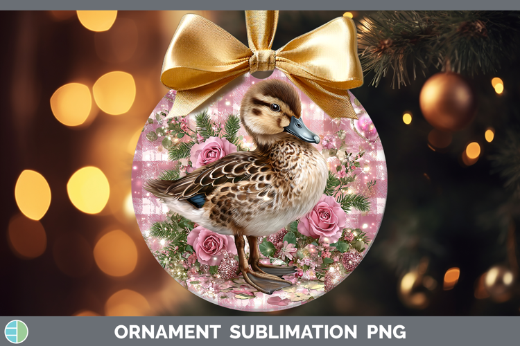 Duck Farm Checker Valentine Ornament Sublimation Design