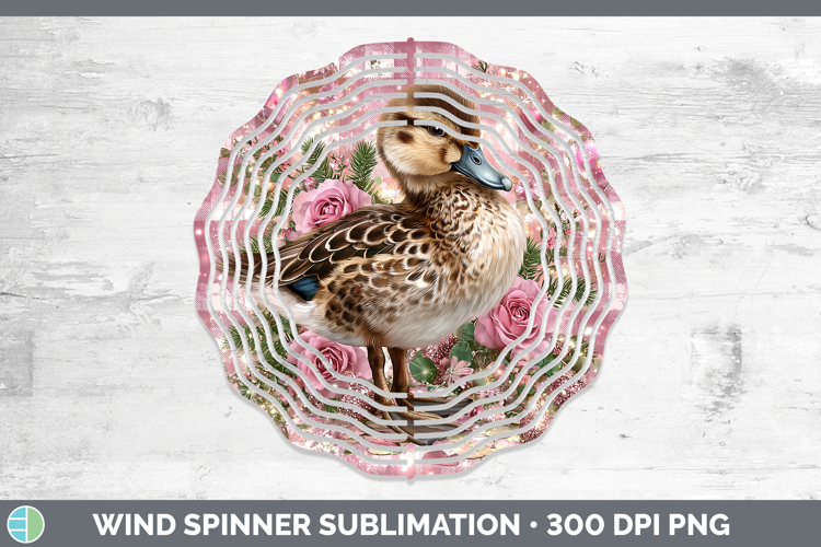 Duck Farm Checker Valentine Wind Spinner Sublimation Design