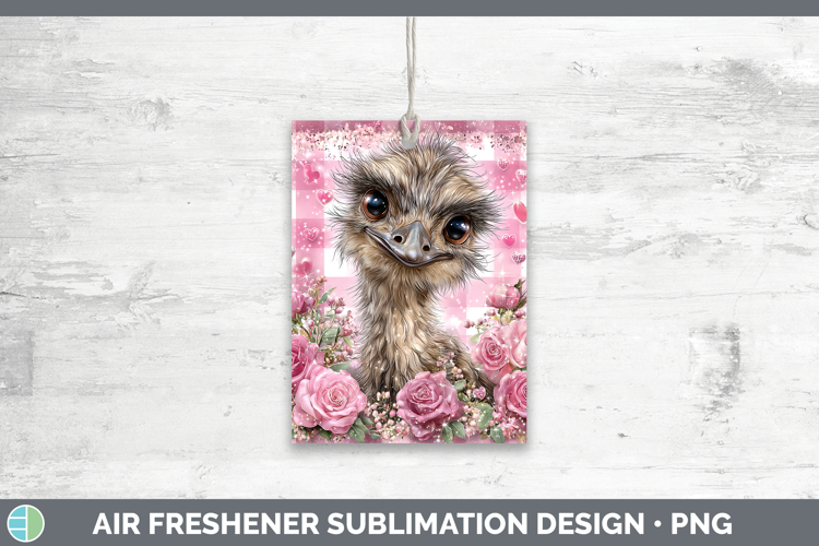Emu Farm Checker Valentine Air Freshener Sublimation Design
