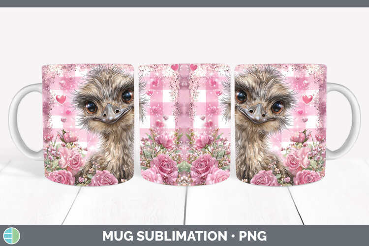 GorgeousFarm Checker Valentine Mug Wrap design.