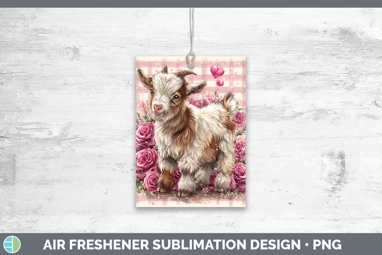 Goat Farm Checker Valentine Air Freshener Sublimation Design