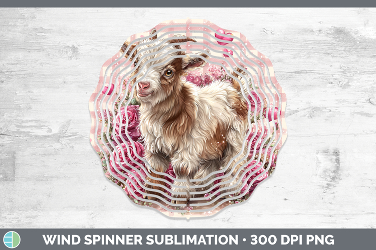 Goat Farm Checker Valentine Wind Spinner Sublimation Design