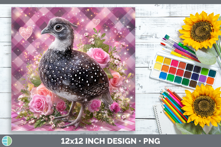 Guinea Hen Farm Checker Valentine Paper Backgrounds Design