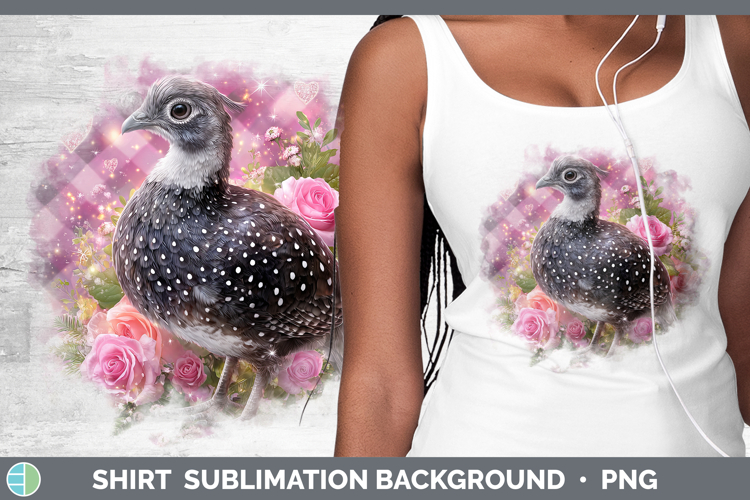 Guinea Hen Farm Checker Valentine Shirt Sublimation Design