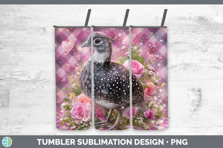 Guinea Hen Farm Checker Valentine Tumbler Sublimation Design