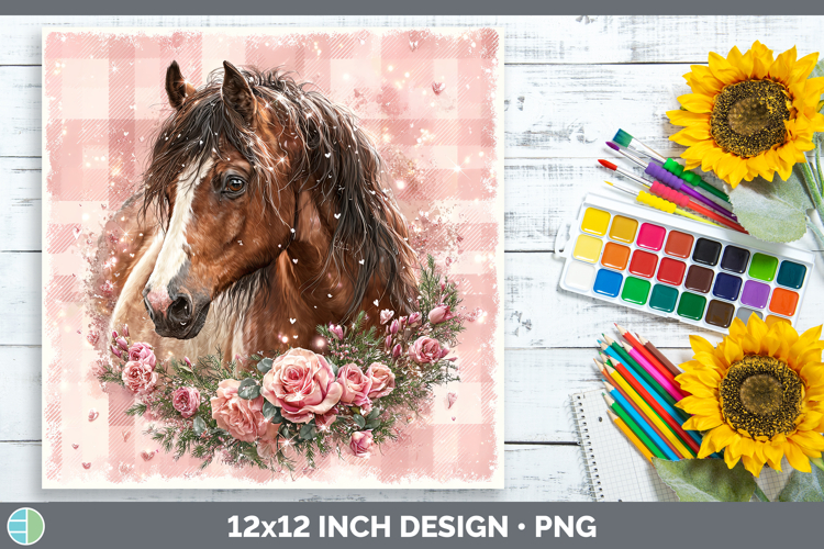 Horse Farm Checker Valentine Paper Backgrounds Design