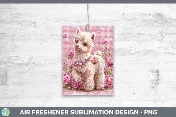 LLama Farm Checker Valentine Air Freshener Sublimation Desig