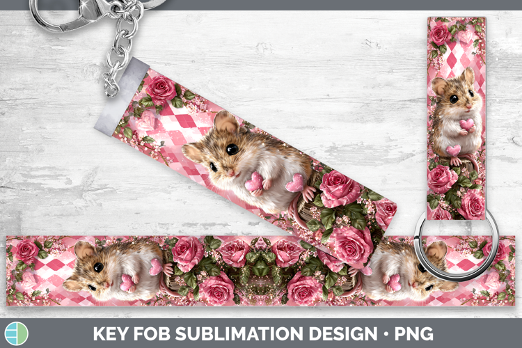 Mouse Farm Checker Valentine Key Fob Sublimation Design