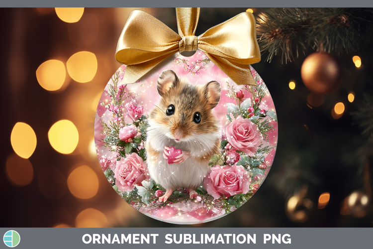 Mouse Farm Checker Valentine Ornament Sublimation Design