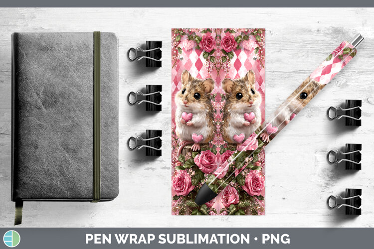 GorgeousFarm Checker Valentine Pen Wrap design.