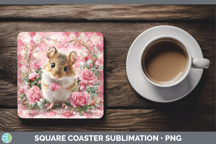 GorgeousFarm Checker Valentine Square Coaster design.