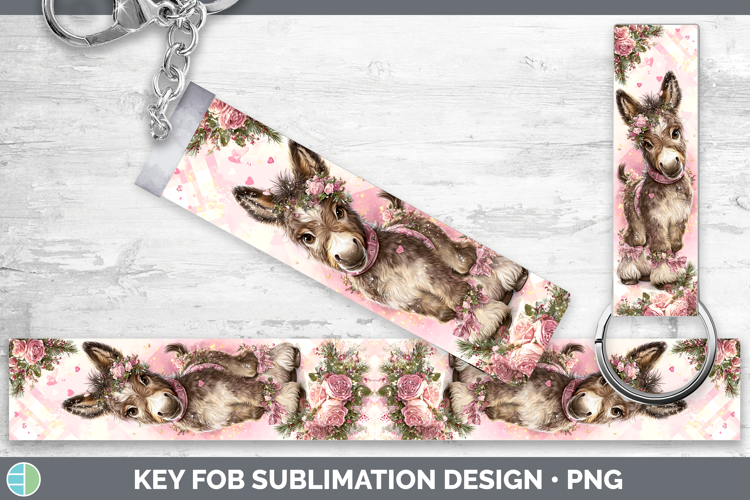Mule Farm Checker Valentine Key Fob Sublimation Design