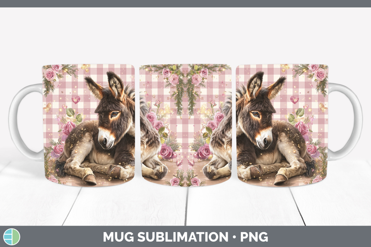 Mule Farm Checker Valentine Mug Wrap Sublimation Design