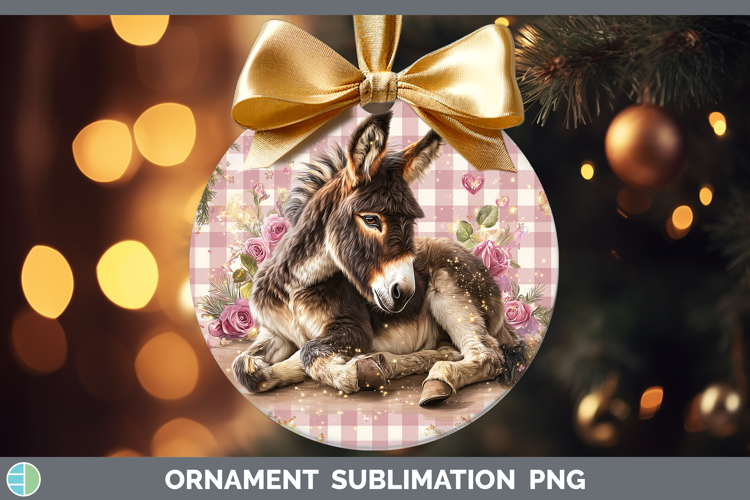 Mule Farm Checker Valentine Ornament Sublimation Design