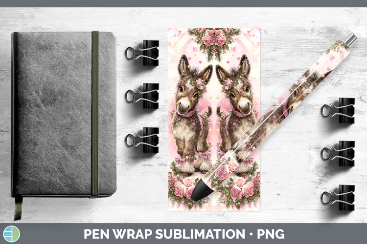 Mule Farm Checker Valentine Pen Wrap Sublimation Design