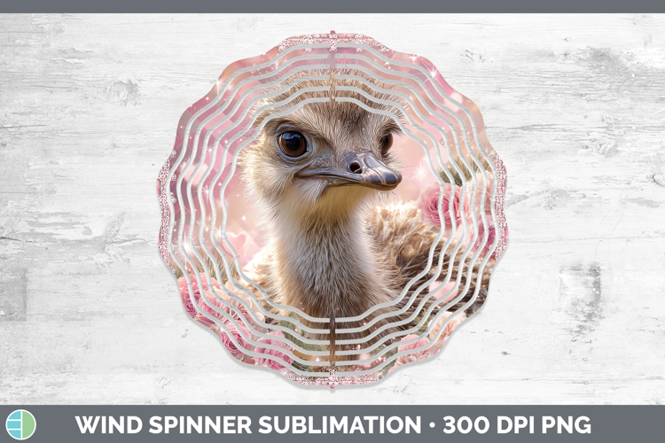 Ostrich Farm Checker Valentine Wind Spinner Sublimation Desi
