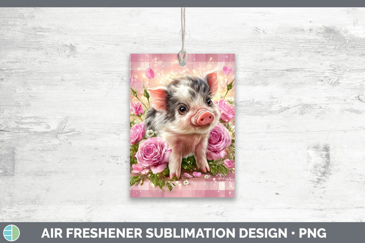 Pig Farm Checker Valentine Air Freshener Sublimation Design