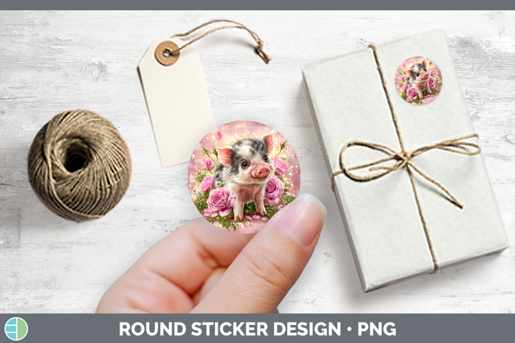 Pig Farm Checker Valentine Stickers Design
