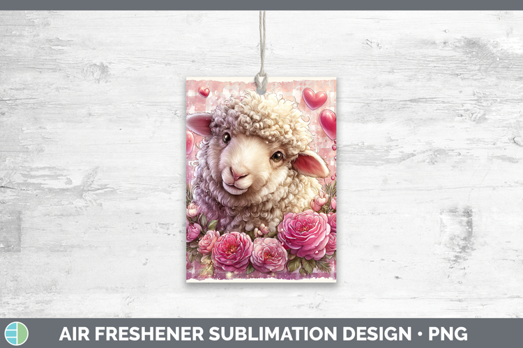 Sheep Farm Checker Valentine Air Freshener Sublimation Desig