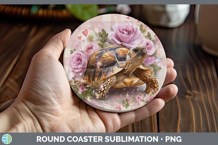 GorgeousFarm Checker Valentine Round Coaster design.