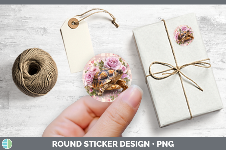 Tortoise Farm Checker Valentine Stickers Design