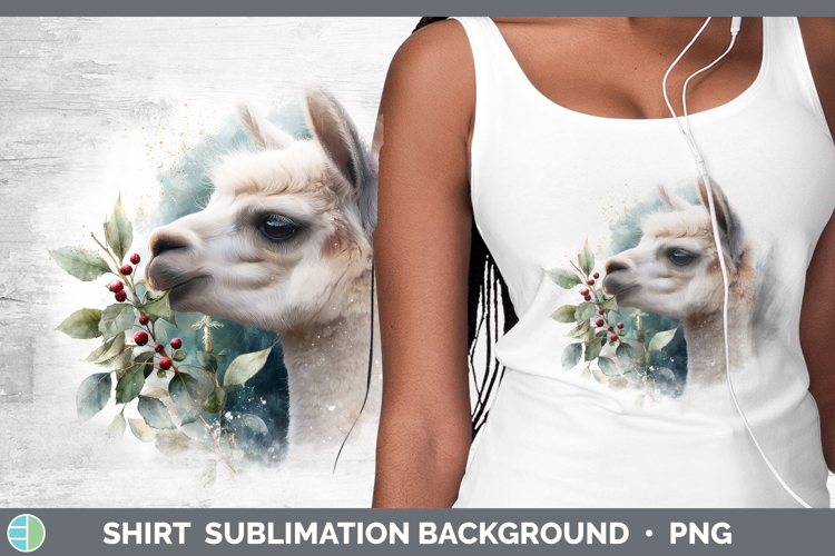 Alpaca Farm Christmas Botanicals Shirt Sublimation Design