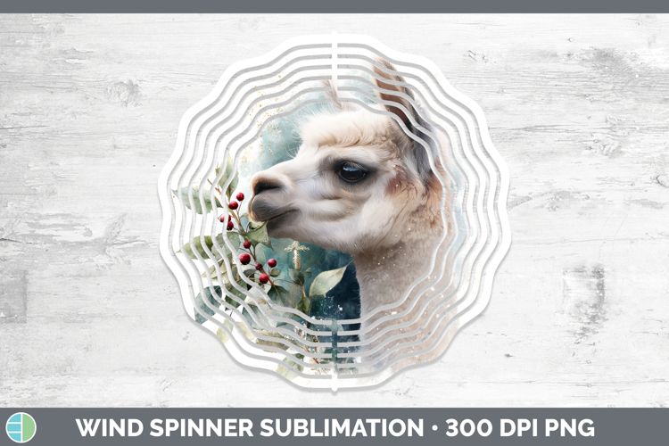 Alpaca Farm Christmas Botanicals Wind Spinner Sublimation De