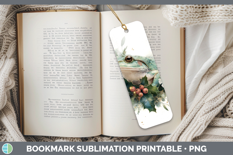 Bullfrog Farm Christmas Botanicals Bookmark Sublimation Desi