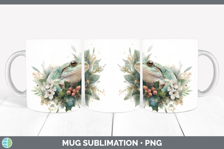 Bullfrog Farm Christmas Botanicals Mug Wrap Sublimation Desi