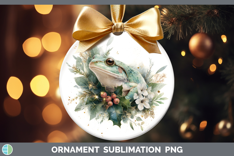 Bullfrog Farm Christmas Botanicals Ornament Sublimation Desi