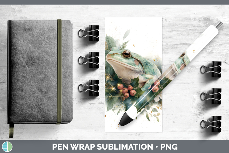 Bullfrog Farm Christmas Botanicals Pen Wrap Sublimation Desi