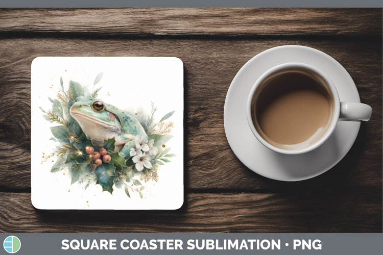 Bullfrog Farm Christmas Botanicals Square Coaster Sublimatio