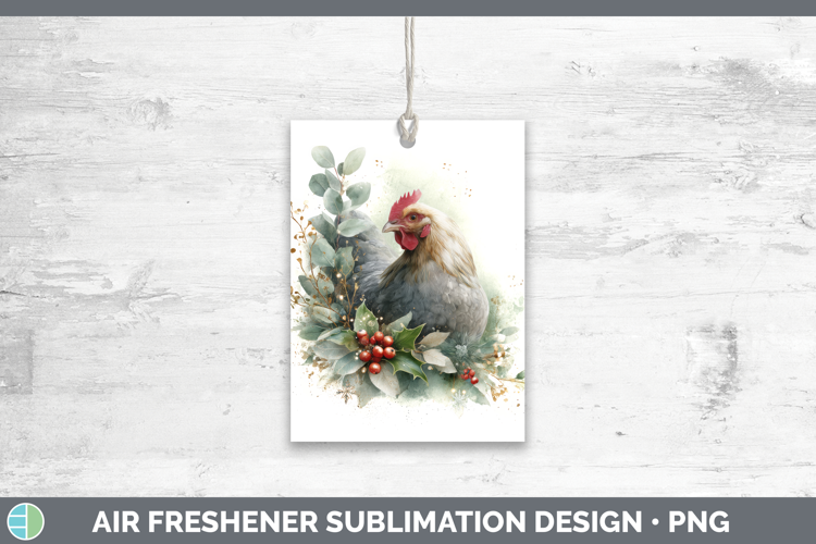 Chicken Farm Christmas Botanicals Air Freshener Sublimation