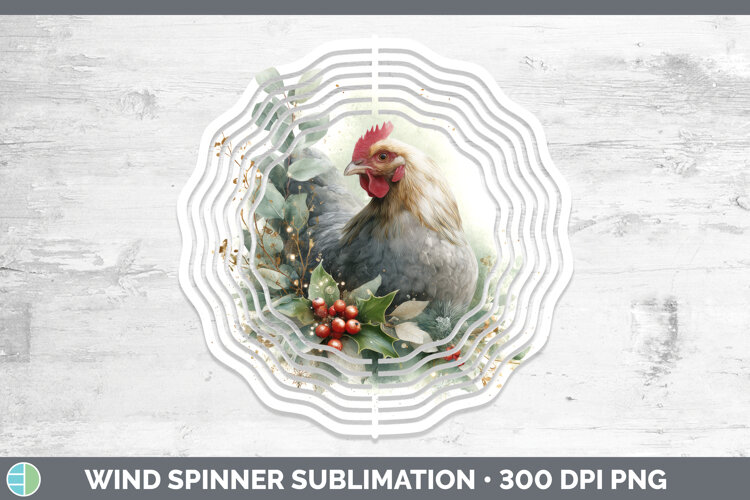 GorgeousFarm Christmas Botanicals Wind Spinner design.