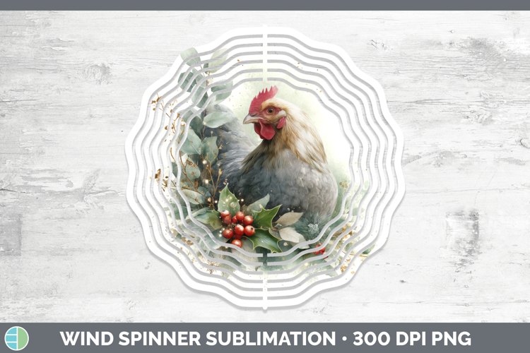 Chicken Farm Christmas Botanicals Wind Spinner Sublimation D