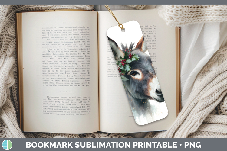 Donkey Farm Christmas Botanicals Bookmark Sublimation Design