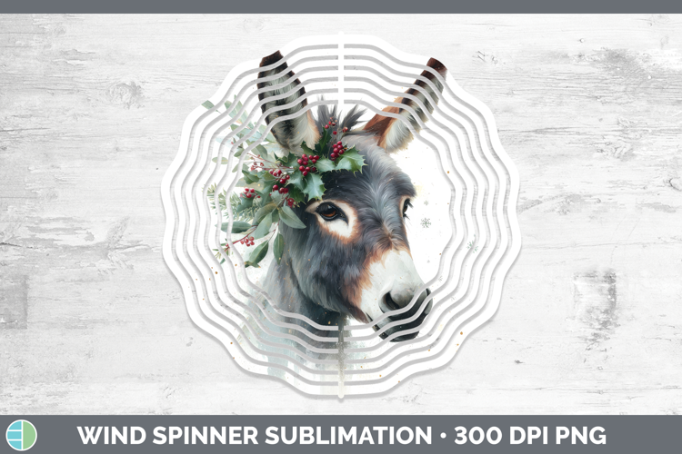 Donkey Farm Christmas Botanicals Wind Spinner Sublimation De