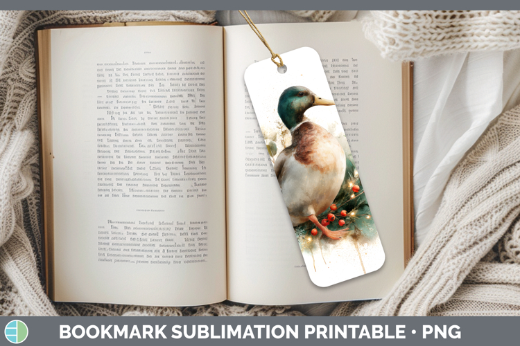 Duck Farm Christmas Botanicals Bookmark Sublimation Design