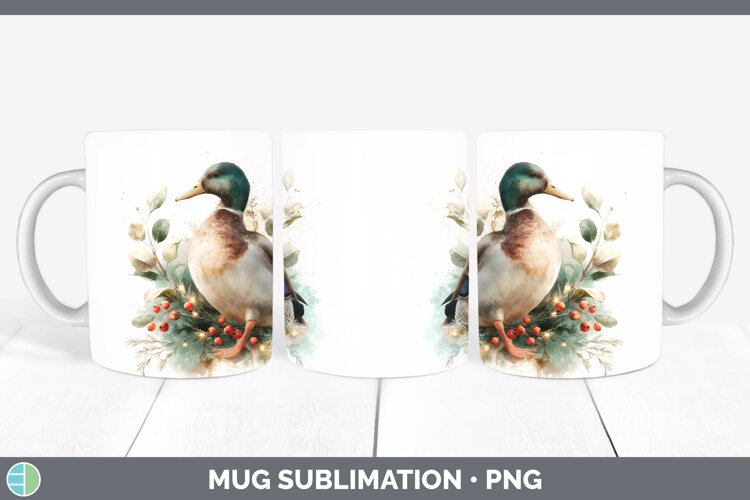 GorgeousFarm Christmas Botanicals Mug Wrap design.