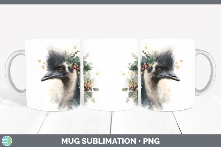 GorgeousFarm Christmas Botanicals Mug Wrap design.