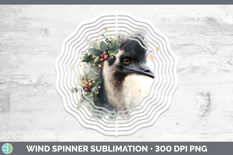 Emu Farm Christmas Botanicals Wind Spinner Sublimation Desig