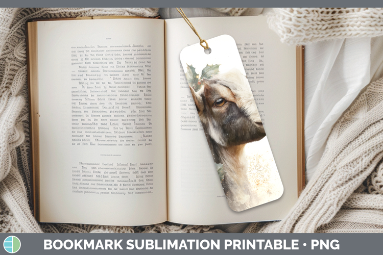 Goat Farm Christmas Botanicals Bookmark Sublimation Design