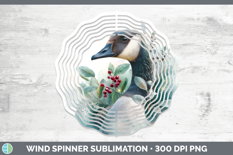 Goose Farm Christmas Botanicals Wind Spinner Sublimation Des