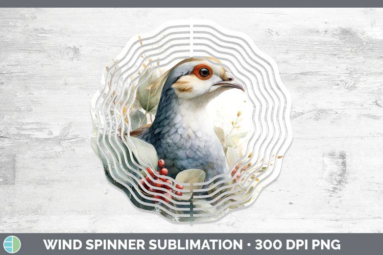 Guinea Hen Farm Christmas Botanicals Wind Spinner Sublimatio