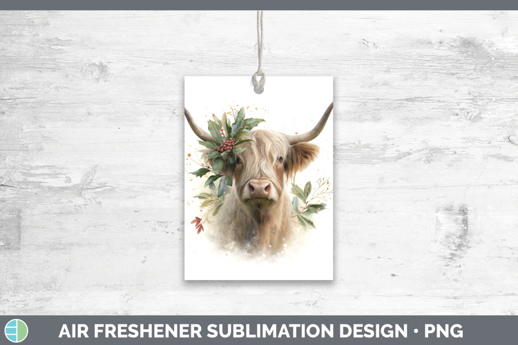 Highland Cow Farm Christmas Botanicals Air Freshener Sublima
