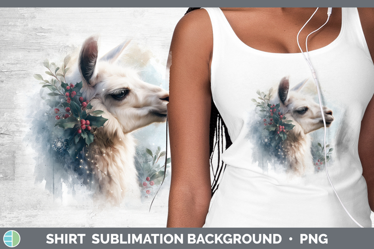 LLama Farm Christmas Botanicals Shirt Sublimation Design