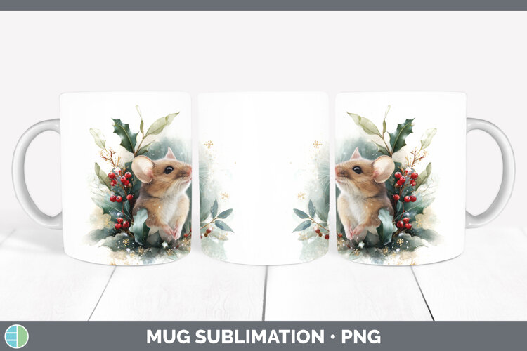 GorgeousFarm Christmas Botanicals Mug Wrap design.