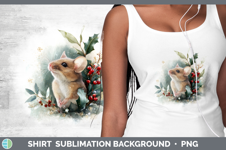 Mouse Farm Christmas Botanicals Shirt Sublimation Design
