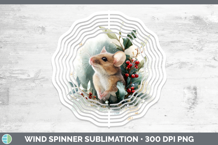 Mouse Farm Christmas Botanicals Wind Spinner Sublimation Des